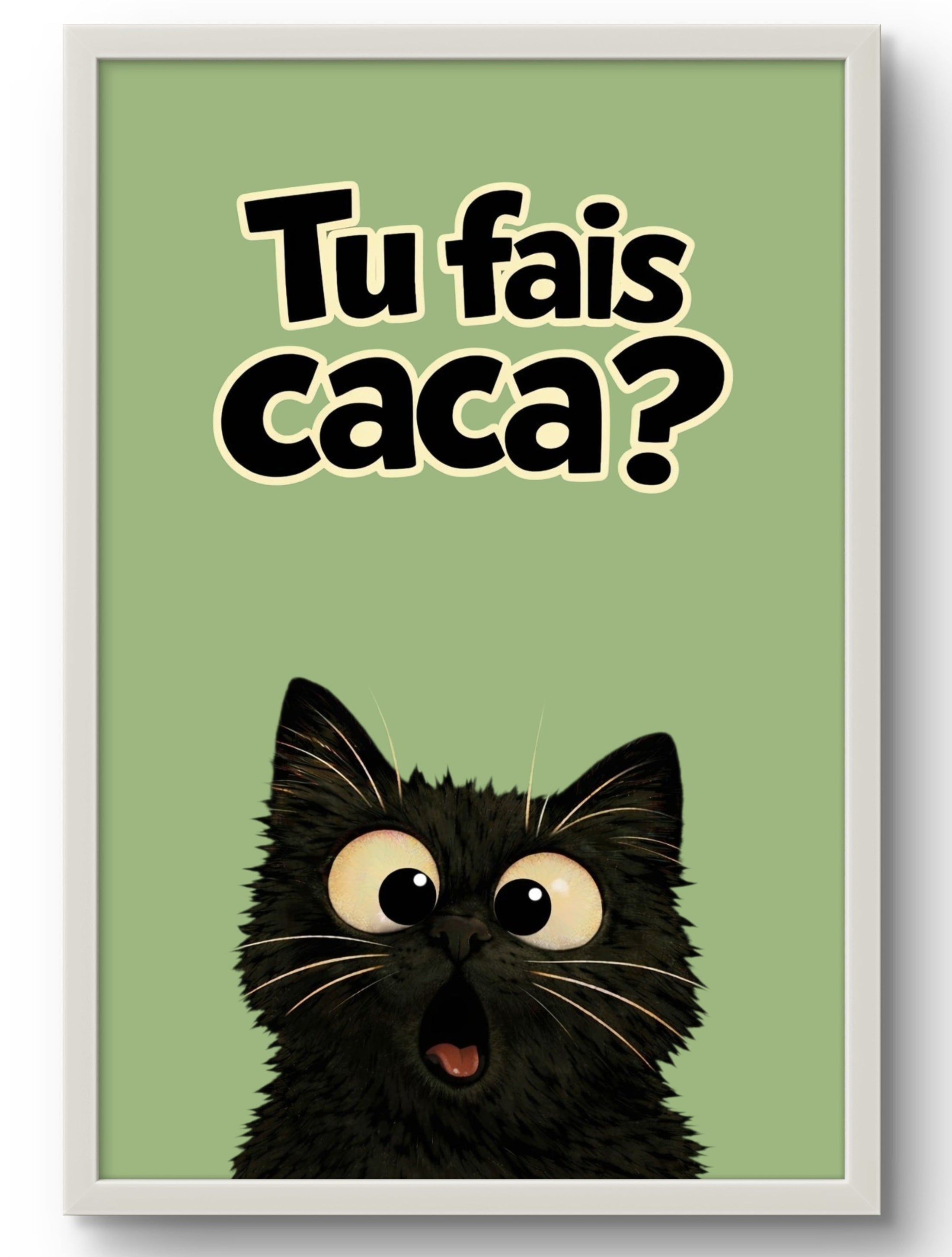 Affiche chat humoristique encadrée, idée cadeau originale décoration intérieure