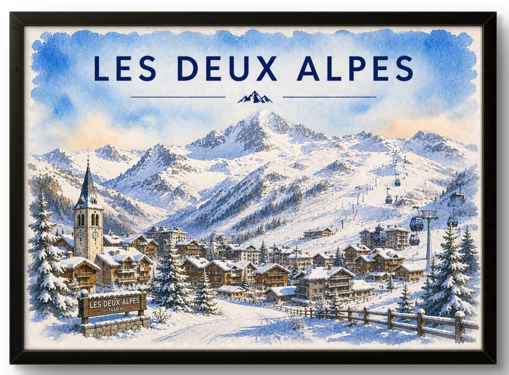 Tableau Les Deux Alpes — Affiche Station de Ski