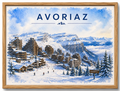 Tableau Montagne Avoriaz — Affiche Encadrée Station de Ski