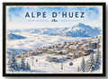 Tableau Alpe d'Huez — Affiche Station de Ski