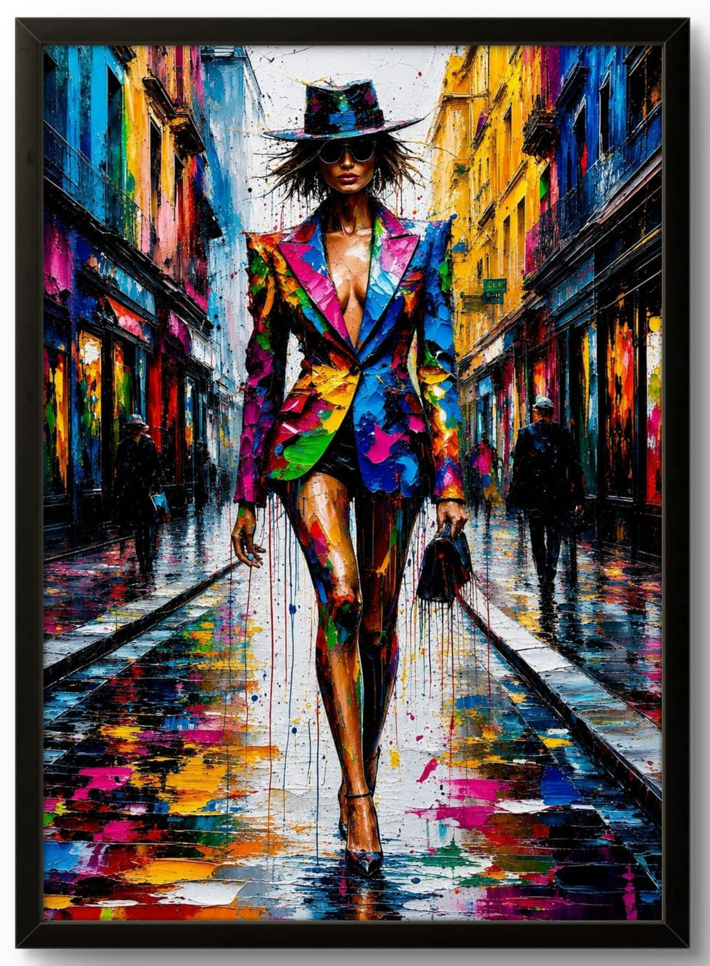 Tableau City Queen – Art Urbain Pop Art - Affiche Encadrée