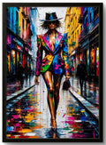 Tableau City Queen – Art Urbain Pop Art - Affiche Encadrée