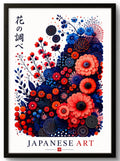 Tableau Affiche Encadrée Florale Japonaise – Pivoines & Anémones | Cadre Signature