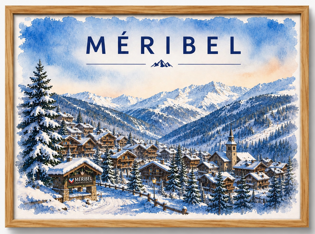 Tableau Méribel — Affiche Station de Ski