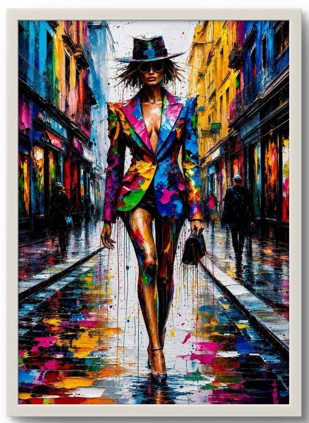 Tableau City Queen – Art Urbain Pop Art - Affiche Encadrée