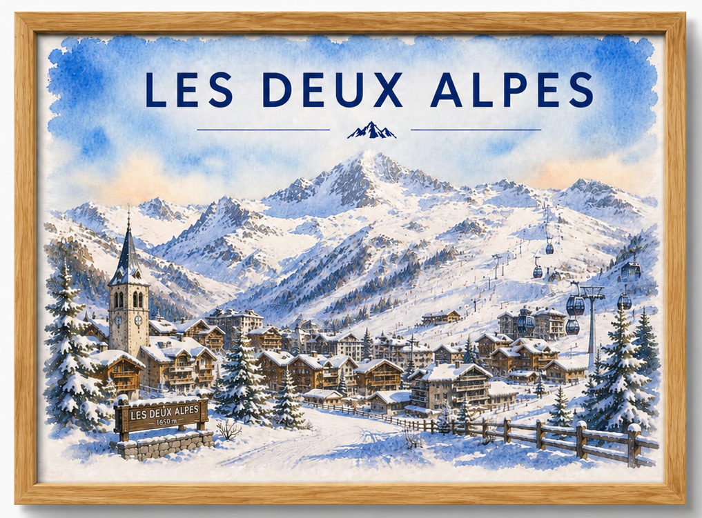 Tableau Les Deux Alpes — Affiche Station de Ski