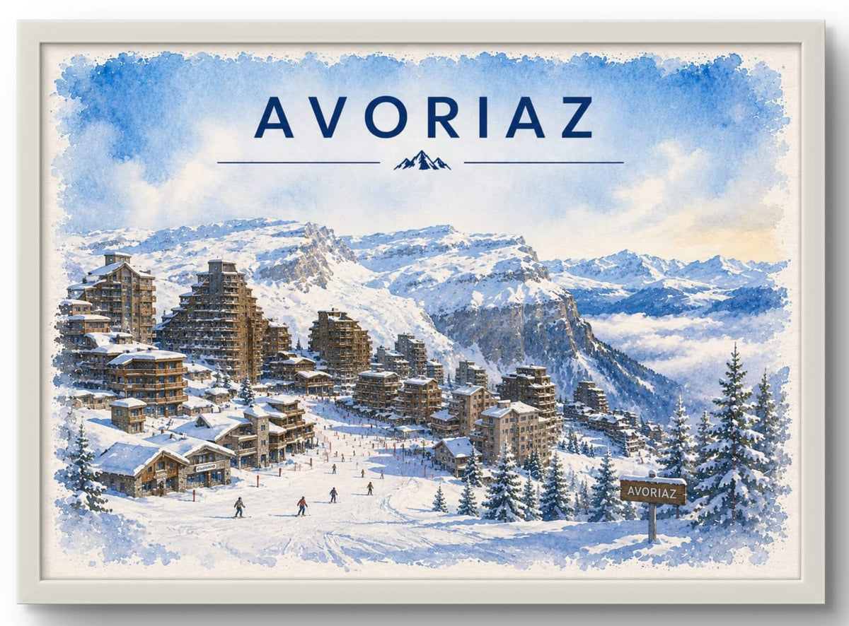 Tableau Montagne Avoriaz — Affiche Encadrée Station de Ski