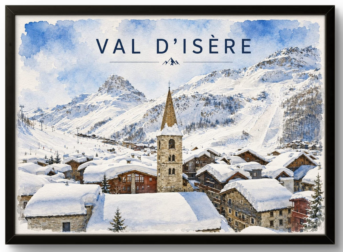 Tableau Val d'Isère — Affiche Station de Ski