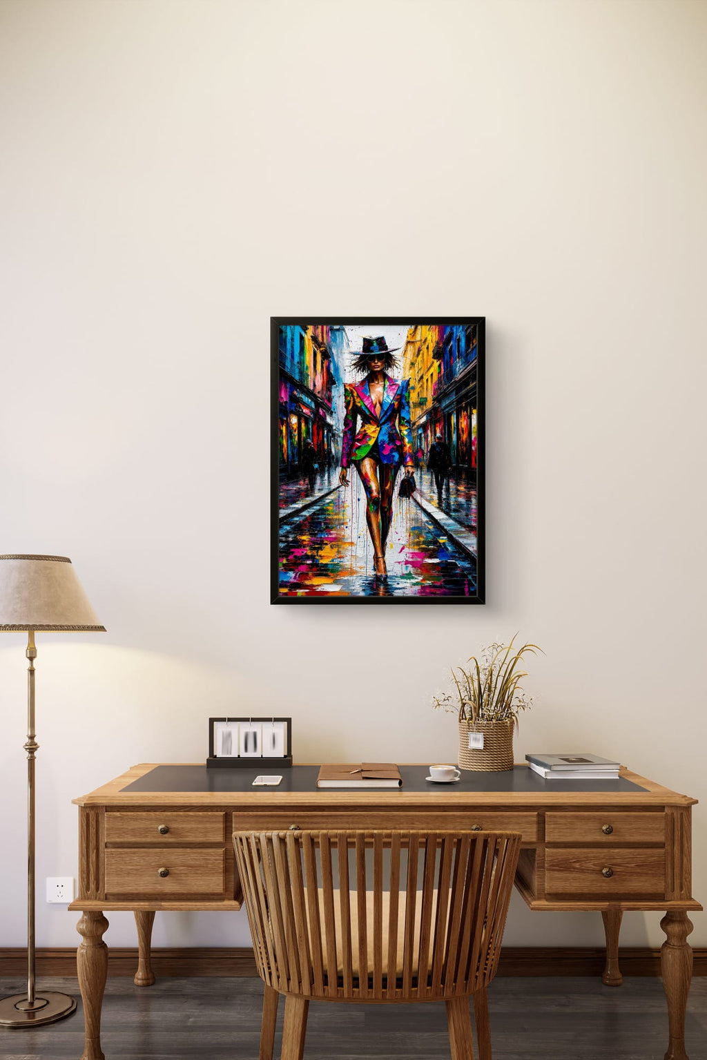 Tableau City Queen – Art Urbain Pop Art - Affiche Encadrée