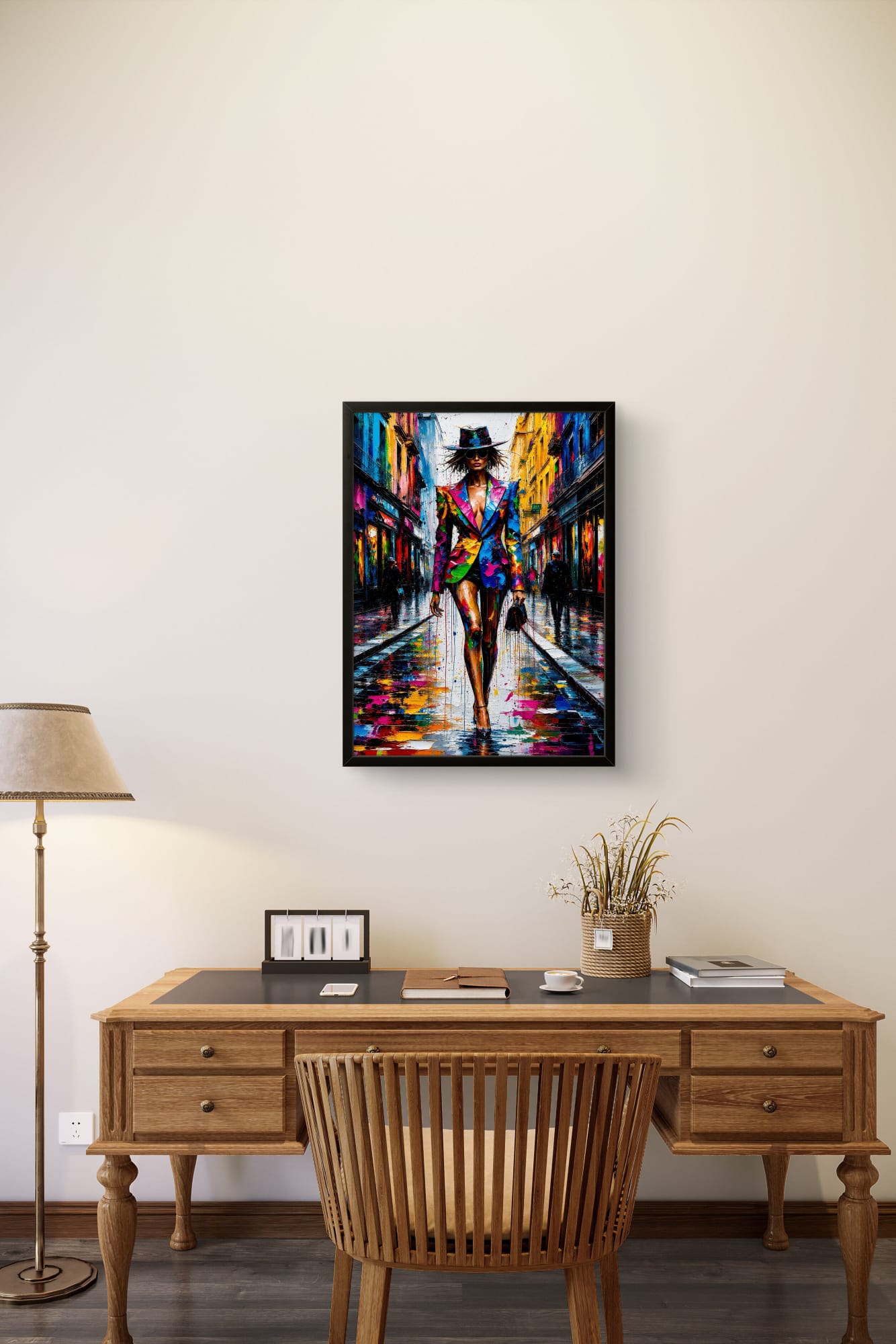 Tableau City Queen – Art Urbain Pop Art - Affiche Encadrée