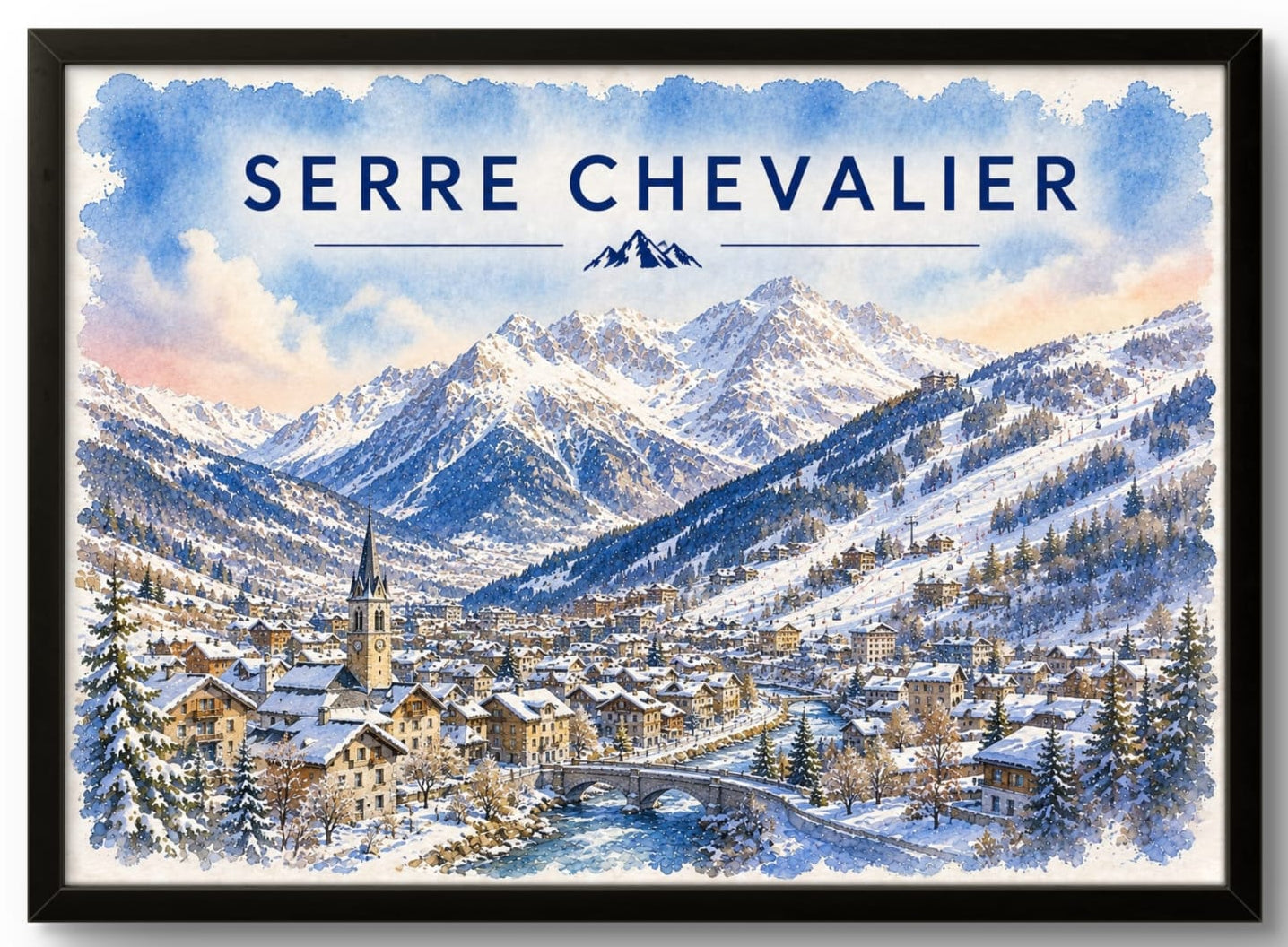Tableau Serre Chevalier — Affiche Station de Ski