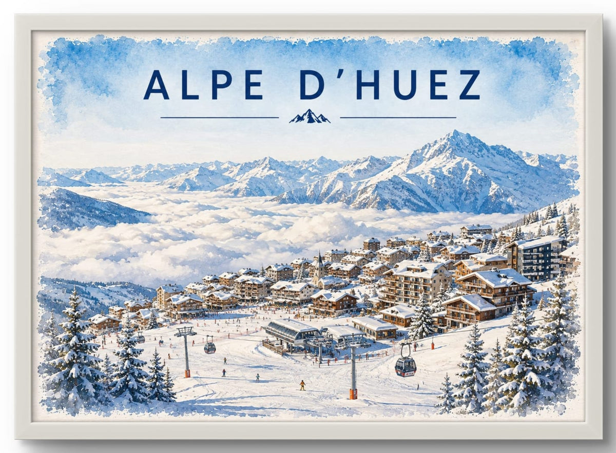 Tableau Alpe d'Huez — Affiche Station de Ski