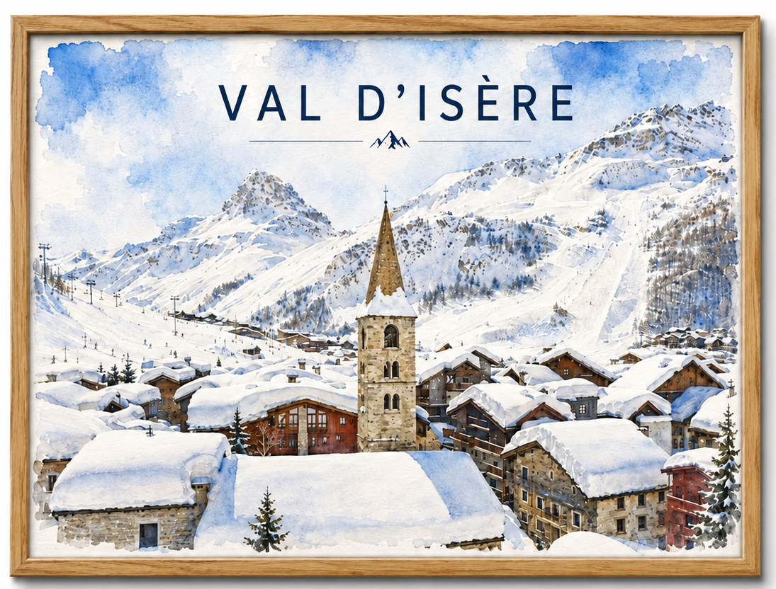 Tableau Val d'Isère — Affiche Station de Ski