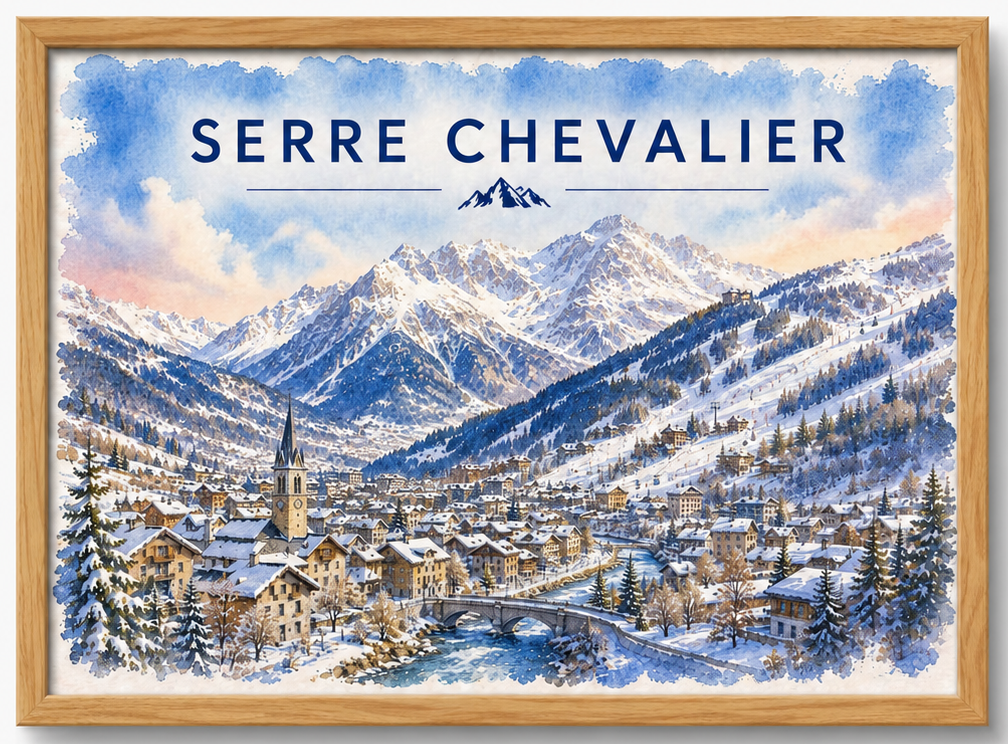 Tableau Serre Chevalier — Affiche Station de Ski