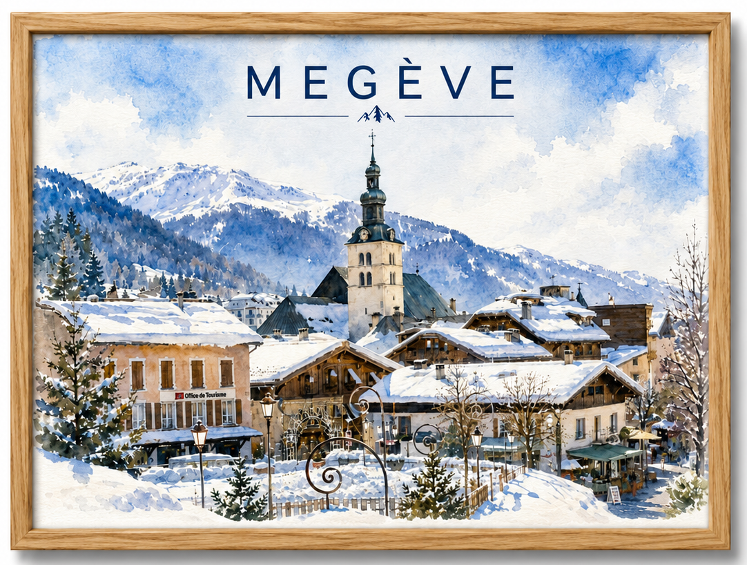 Tableau Megève — Affiche Station de Ski