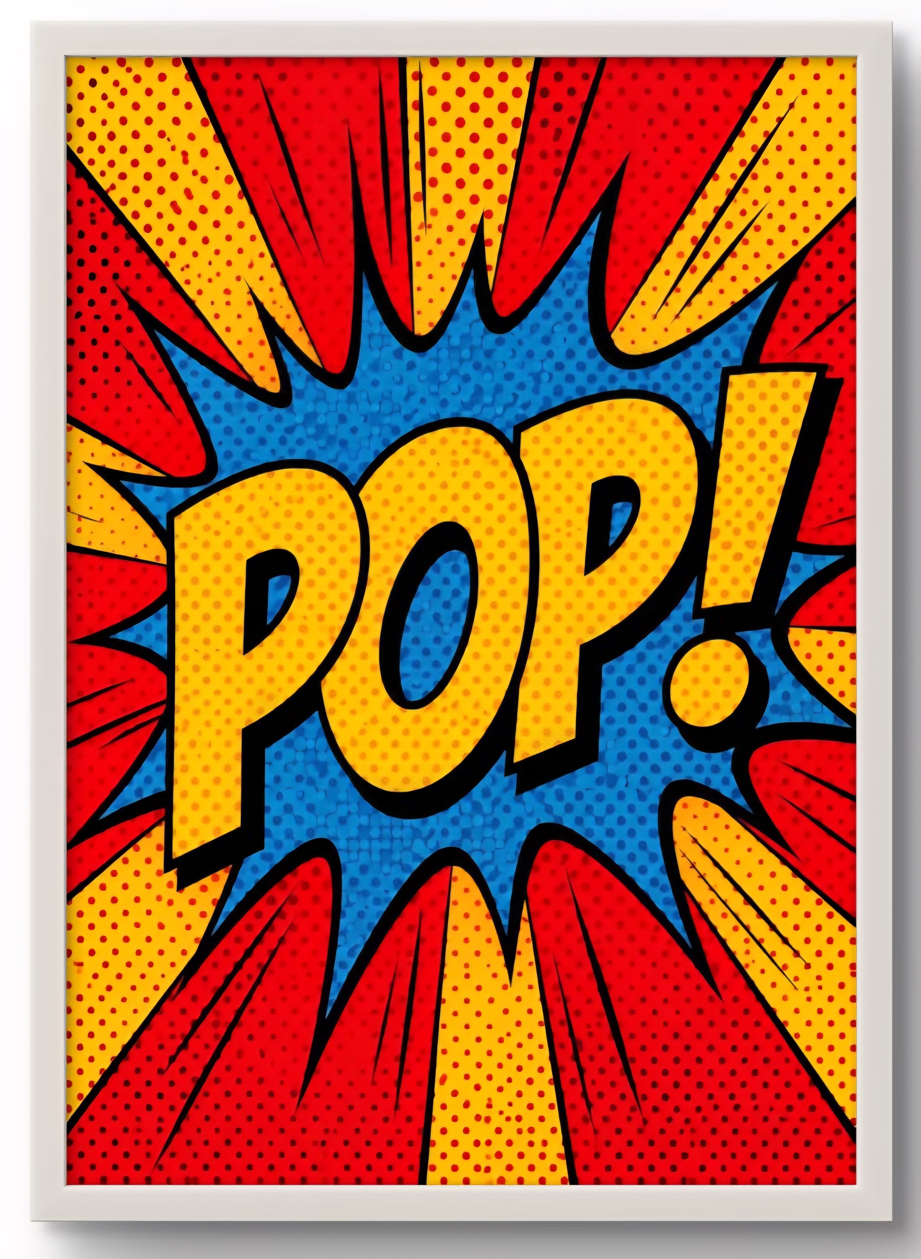Affiche Pop Art colorée et graphique décoration murale, cadre blanc 30x40cm