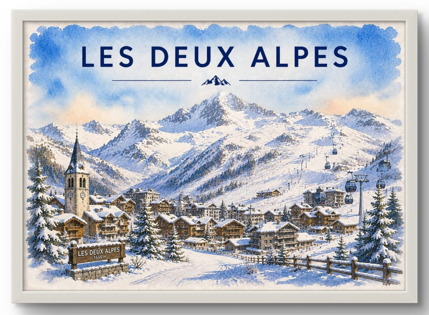 Tableau Les Deux Alpes — Affiche Station de Ski