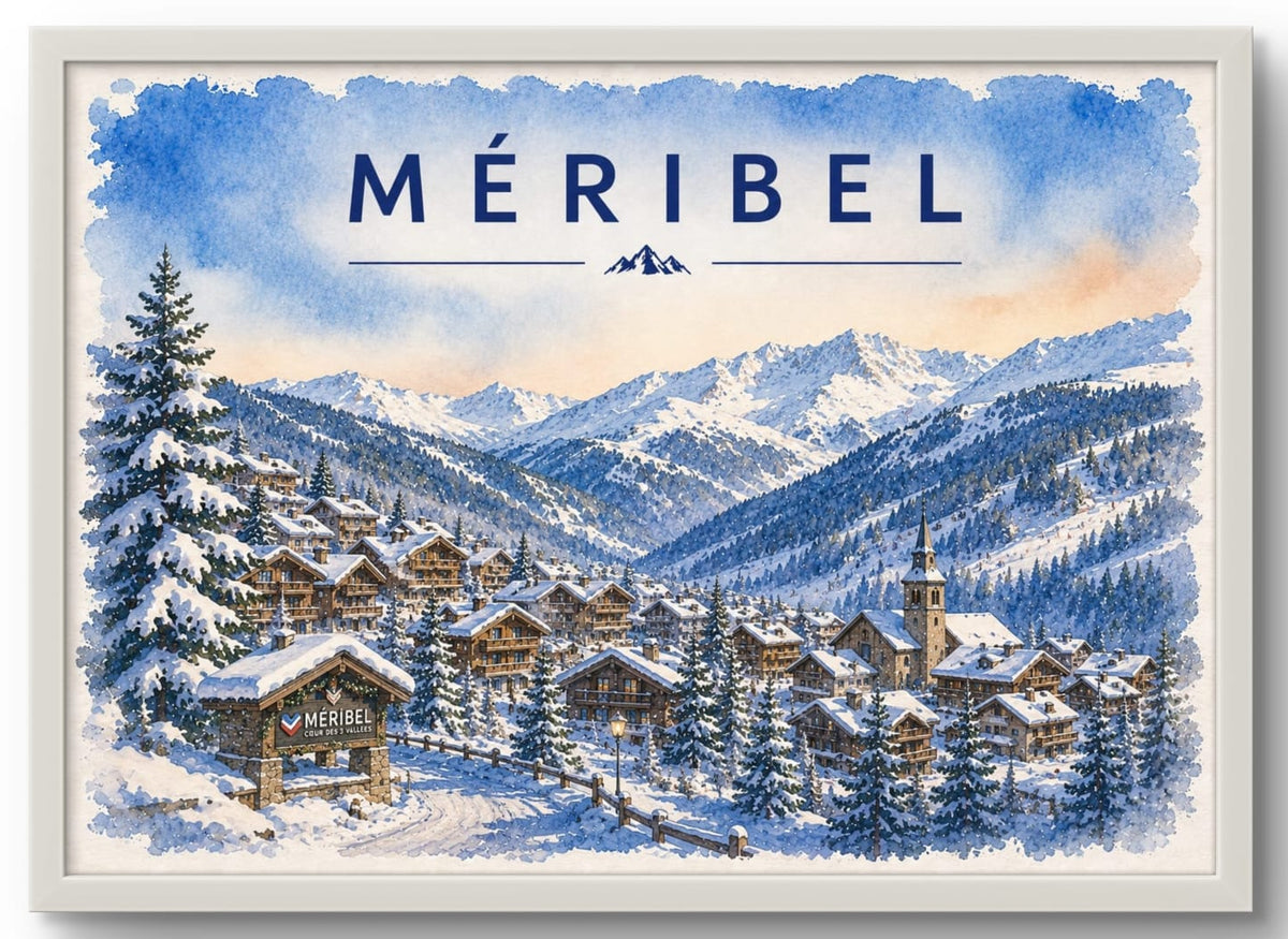 Tableau Méribel — Affiche Station de Ski