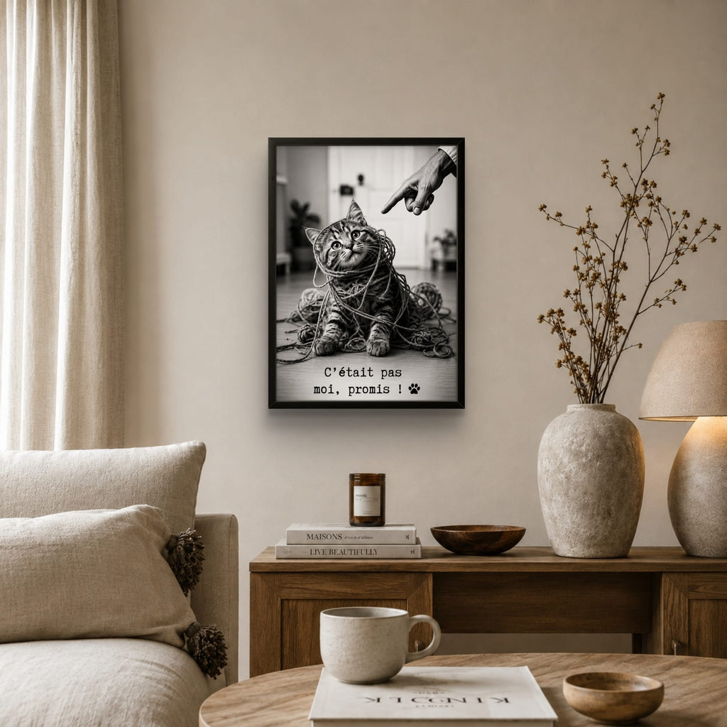 Tableau, Affiche Chat Humour – C'était pas moi, promis ! 🐾