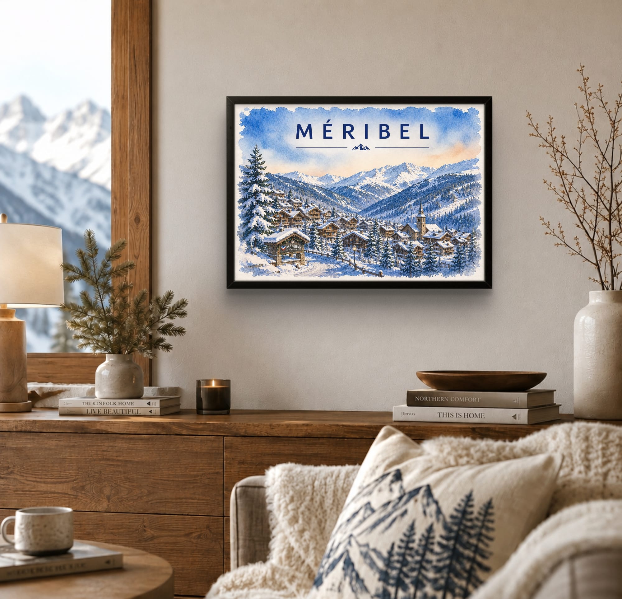 Tableau Méribel — Affiche Station de Ski