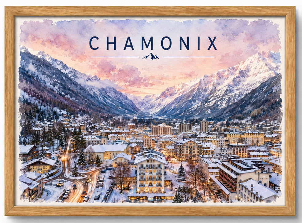 Tableau Chamonix — Affiche Station de Ski
