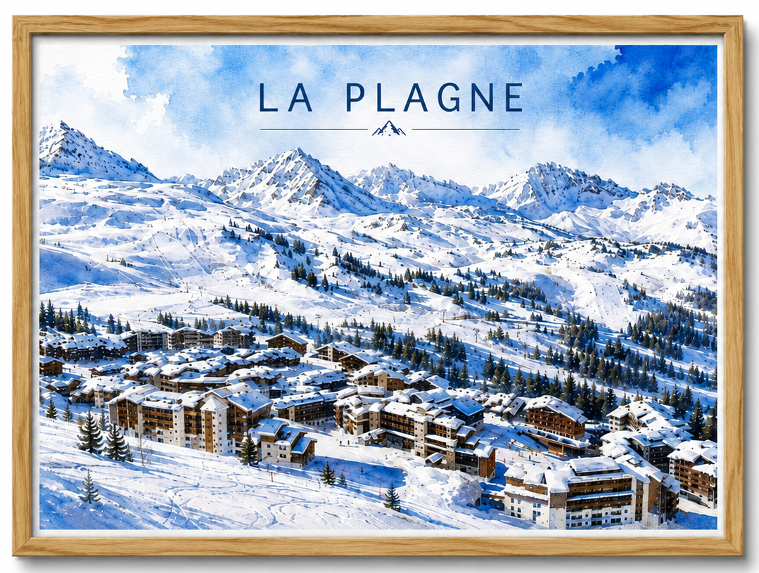 Tableau La Plagne — Affiche Station de Ski