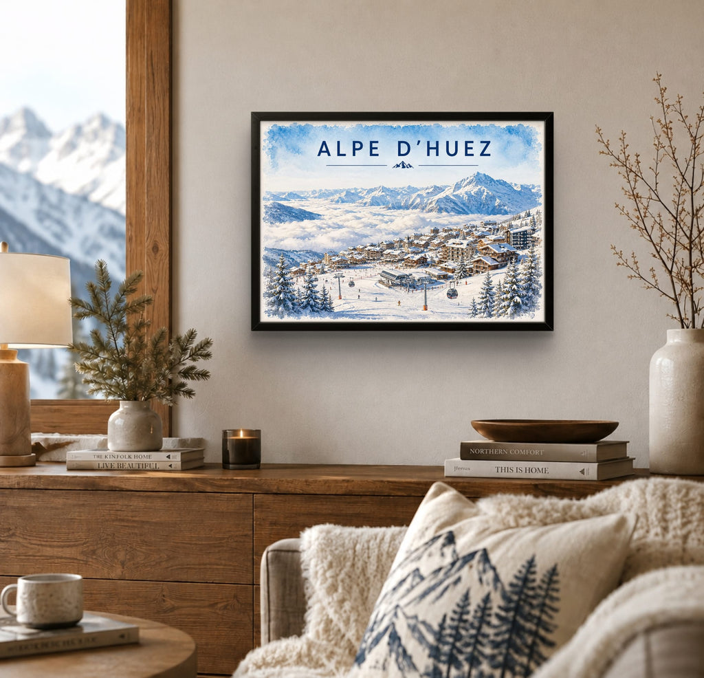 Tableau Alpe d'Huez — Affiche Station de Ski