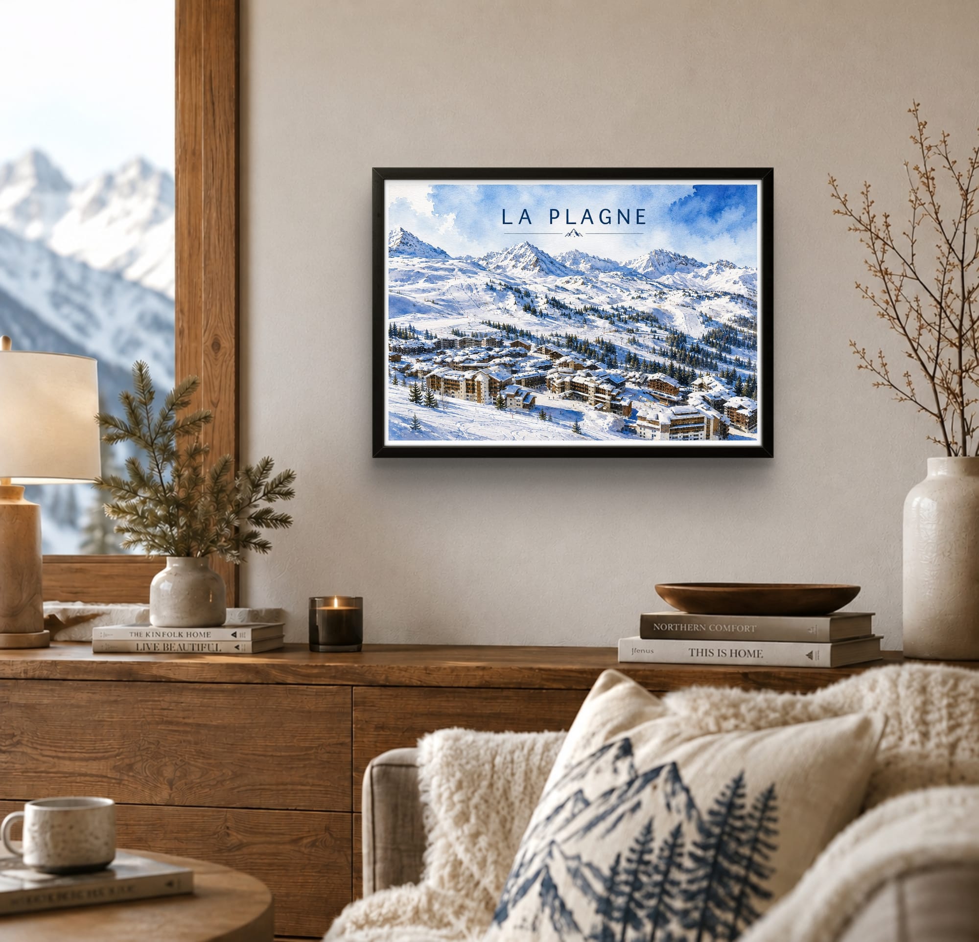 Tableau La Plagne — Affiche Station de Ski
