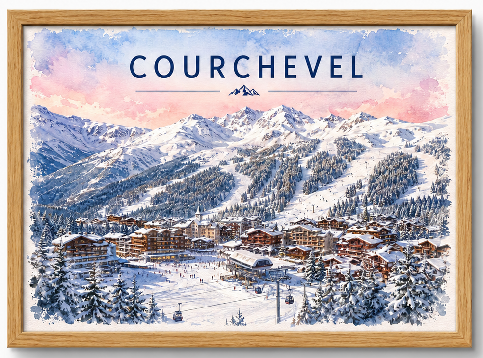 Tableau Courchevel — Affiche Station de Ski