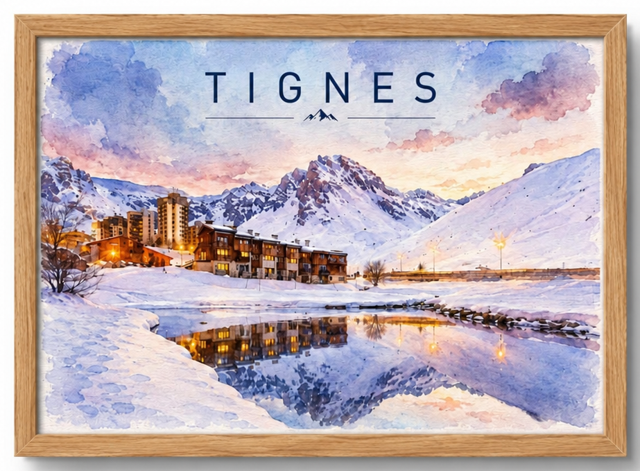 Tableau Tignes — Affiche Station de Ski